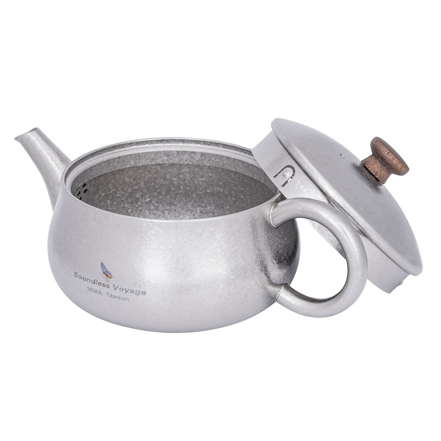 260ml Titanium Teapot with Filter Durable Chinese Kung Fu Tea Set for Adults Lightweight Travel Portable Tea Pot with Wide Spout for Loose Leaf