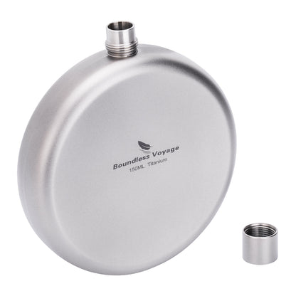 Boundless Voyage Camping Titanium Hip Flask Portable Round Wine Bottle With Funnel Whiskey Alcohol Drink ware Accessories