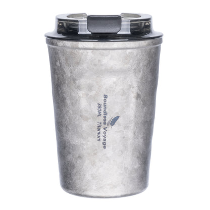 Boundless Voyage Titanium Thermos Bottle with Lid Double-Walled Insulated Water Mug 380ml