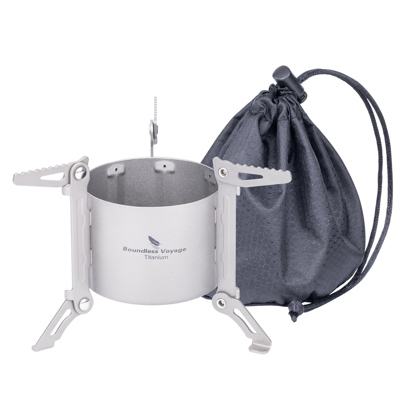 Boundless Voyage Titanium Mini Alcohol Stove Spirit Burner Outdoor Camping Stove with Foldable Stands Brackets Ultralight Backpacking Stove