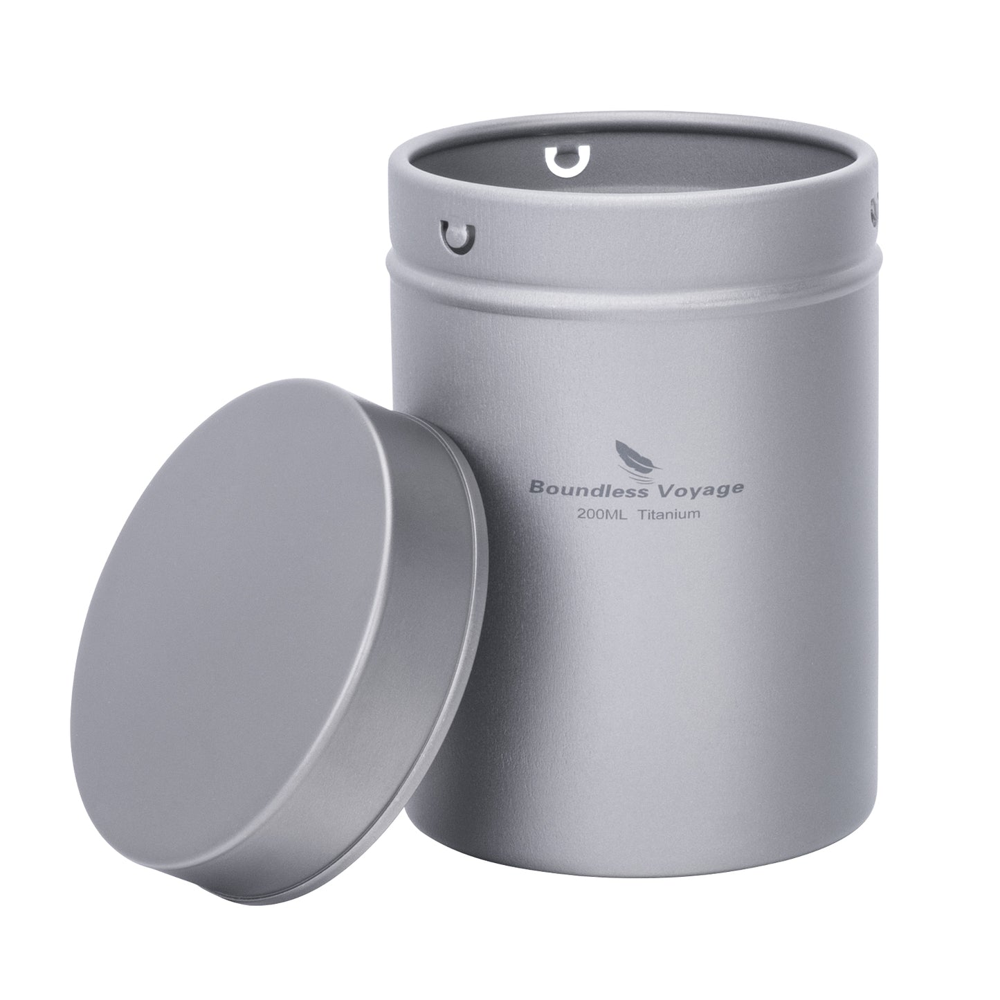 Boundless Voyage Titanium Tea Caddy Tea Canister Ultralight Portable & Small Round Kitchen Food Storage Container for Loose Tea, Coffee, Spices, Beans, Sugar