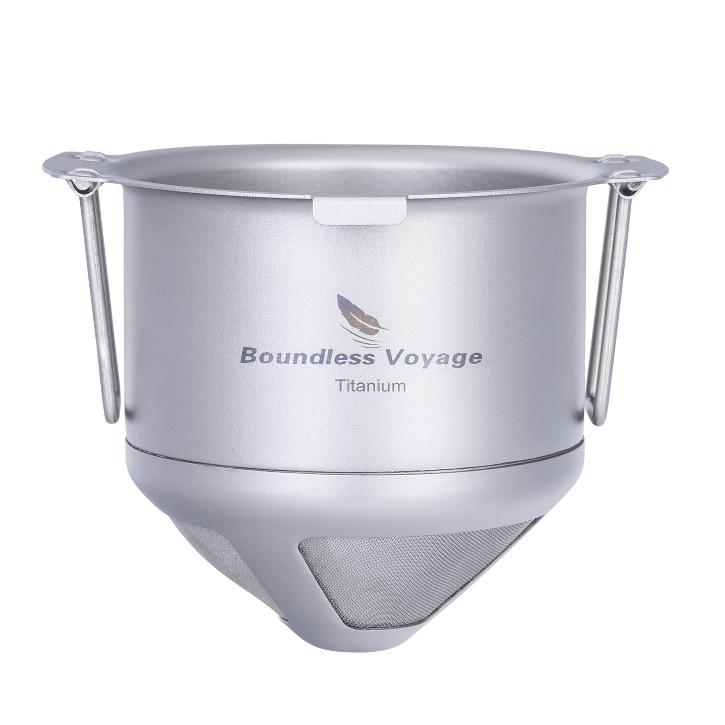 Boundless Voyage Titanium Pour Over Coffee Drip Filter – Ultralight Folding Reusable Filter for Mugs (6.5–12.5 cm)