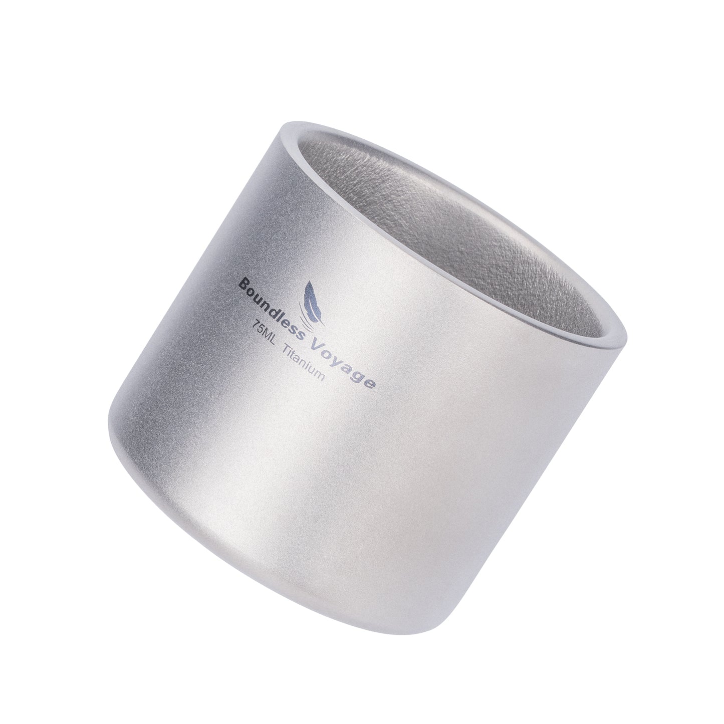 Boundless Voyage Titanium Double-wall Mug Cup Backpacking Portable Camping Cup 75ml Lightweight Heat Resistant Coffee Mug Tea Cup with Storage Bag for Hiking Picnic Travel or Daily Use
