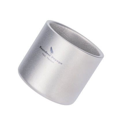 Boundless Voyage Titanium Double-wall Mug Cup Backpacking Portable Camping Cup 75ml Lightweight Heat Resistant Coffee Mug Tea Cup with Storage Bag for Hiking Picnic Travel or Daily Use