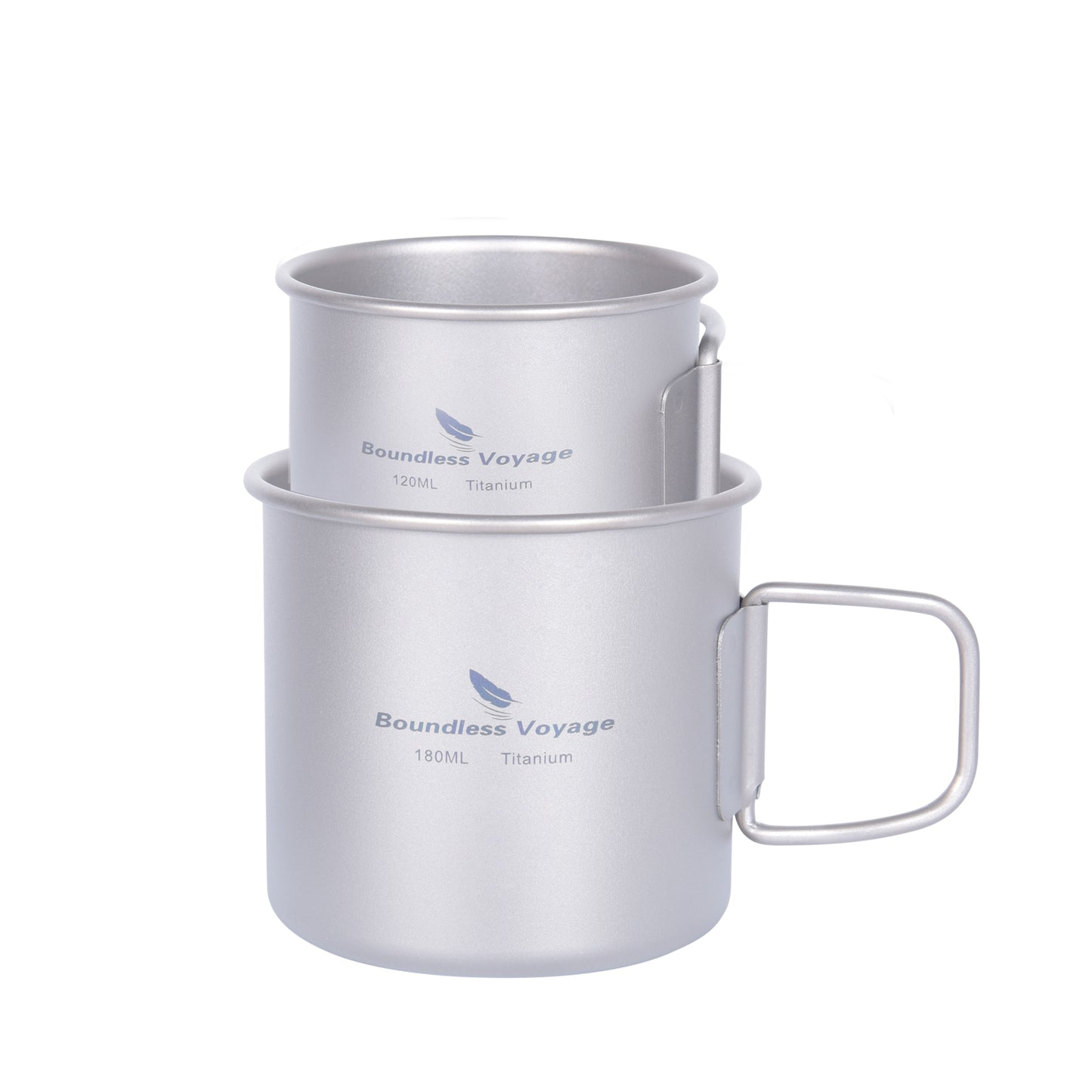 Boundless Voyage Ultralight Titanium Cup | 120ml / 180ml Portable Tea & Wine Mug | Premium Metal Drinking Glass for Camping, Coffee & Outdoor Spirits