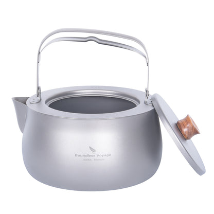Boundless Voyage Titanium Kettle With Folding Handle Filter Outdoor Camping Teapot Coffee Jug Pot 800ml