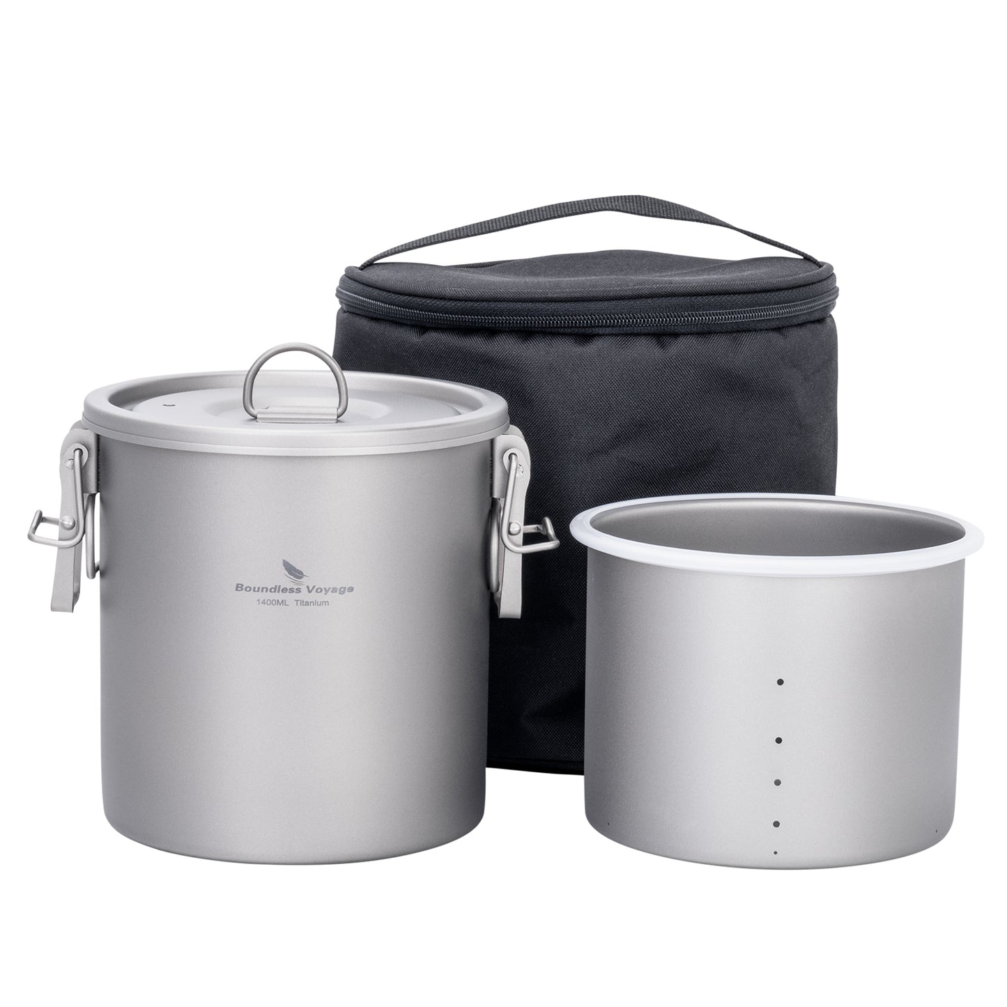 Boundless Voyage Pure Titanium Camping Pot – Ultralight Cookware for Outdoor, Hiking & Travel
