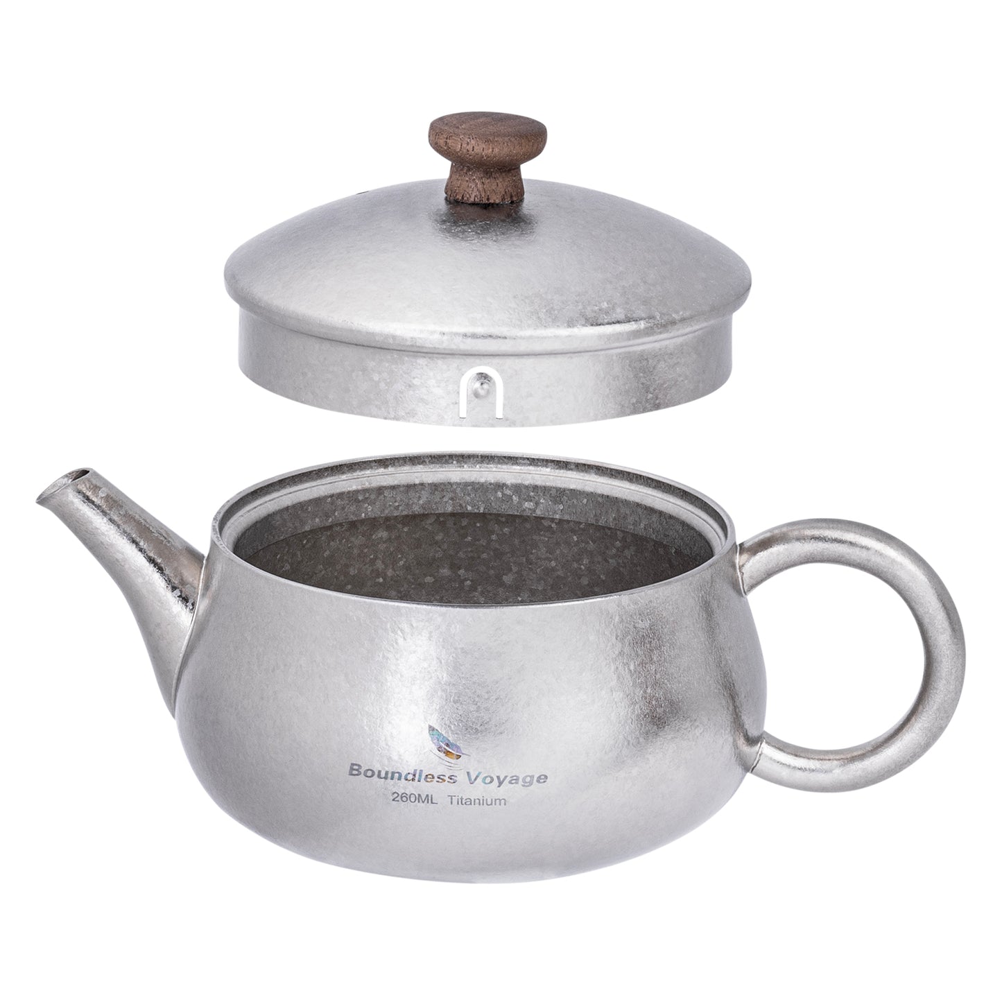 260ml Titanium Teapot with Filter Durable Chinese Kung Fu Tea Set for Adults Lightweight Travel Portable Tea Pot with Wide Spout for Loose Leaf