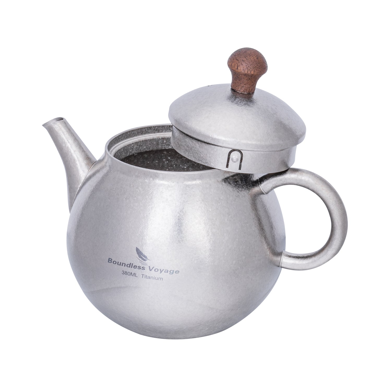 Boundless Voyage Titanium Kungfu Teapot with Lid and Handle Camping Coffee & Tea Pot for Outdoor Backpacking Hiking Teapot 380ml
