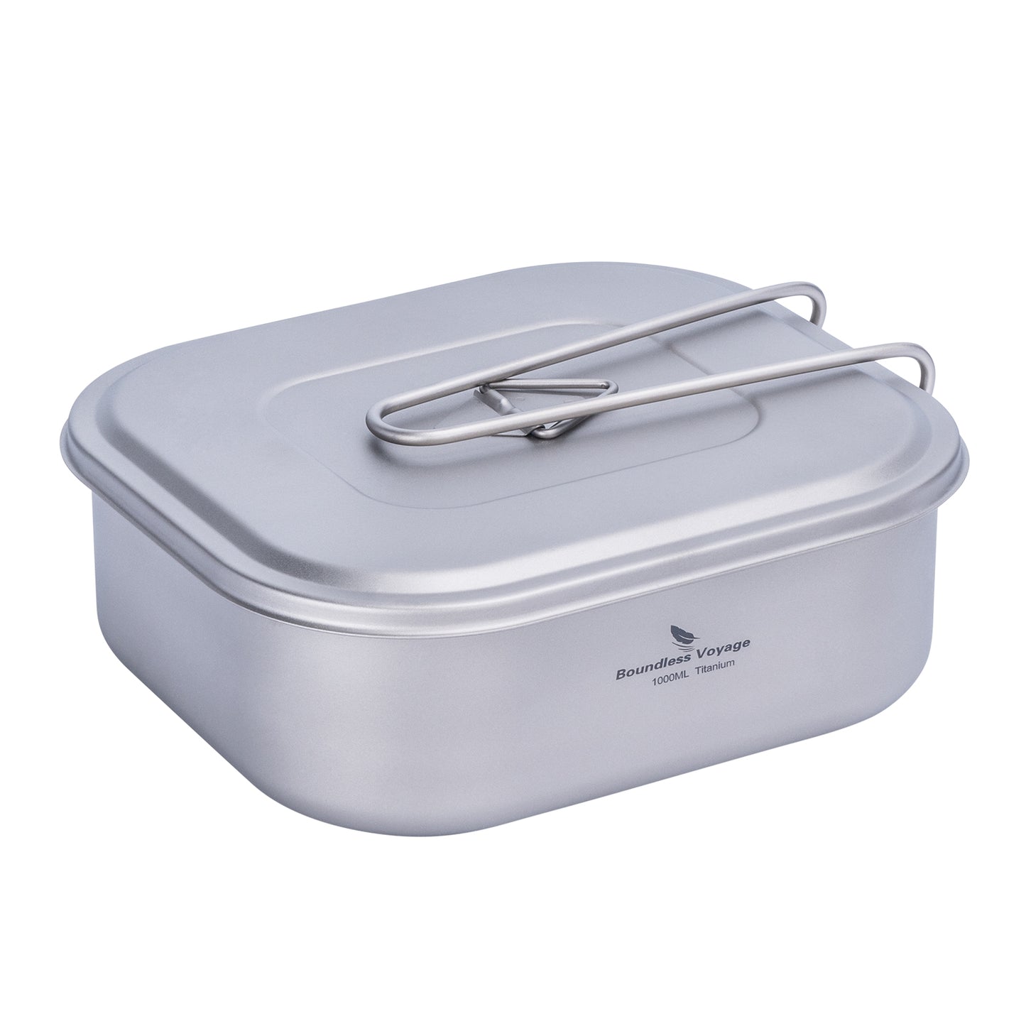 Boundless Voyage Outdoor Titanium Military Mess Tin with Lid & Folding Handle – 1000ml | Ultralight Camping Bushcraft Cookware, Lunch Box, Bowl & Pan
