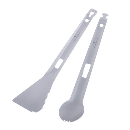 Boundless Voyage Titanium Alloy Tong, Spork，Shovel and Spatula All-In-One Utensil for Portable Lightweight Multi Utensil for Camping Kitchen Cookware Backpacking, Travel, Outdoor Cooking Eating