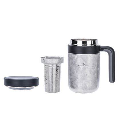 Boundless Voyage 700ml Titanium Double-Walled Cup Insulated Water Cup with Lid & Filter Portable Reusable Travel Coffee Mug for Hot and Cold Beverages