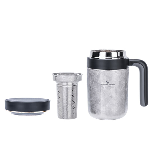Boundless Voyage 700ml Titanium Double-Walled Cup Insulated Water Cup with Lid & Filter Portable Reusable Travel Coffee Mug for Hot and Cold Beverages