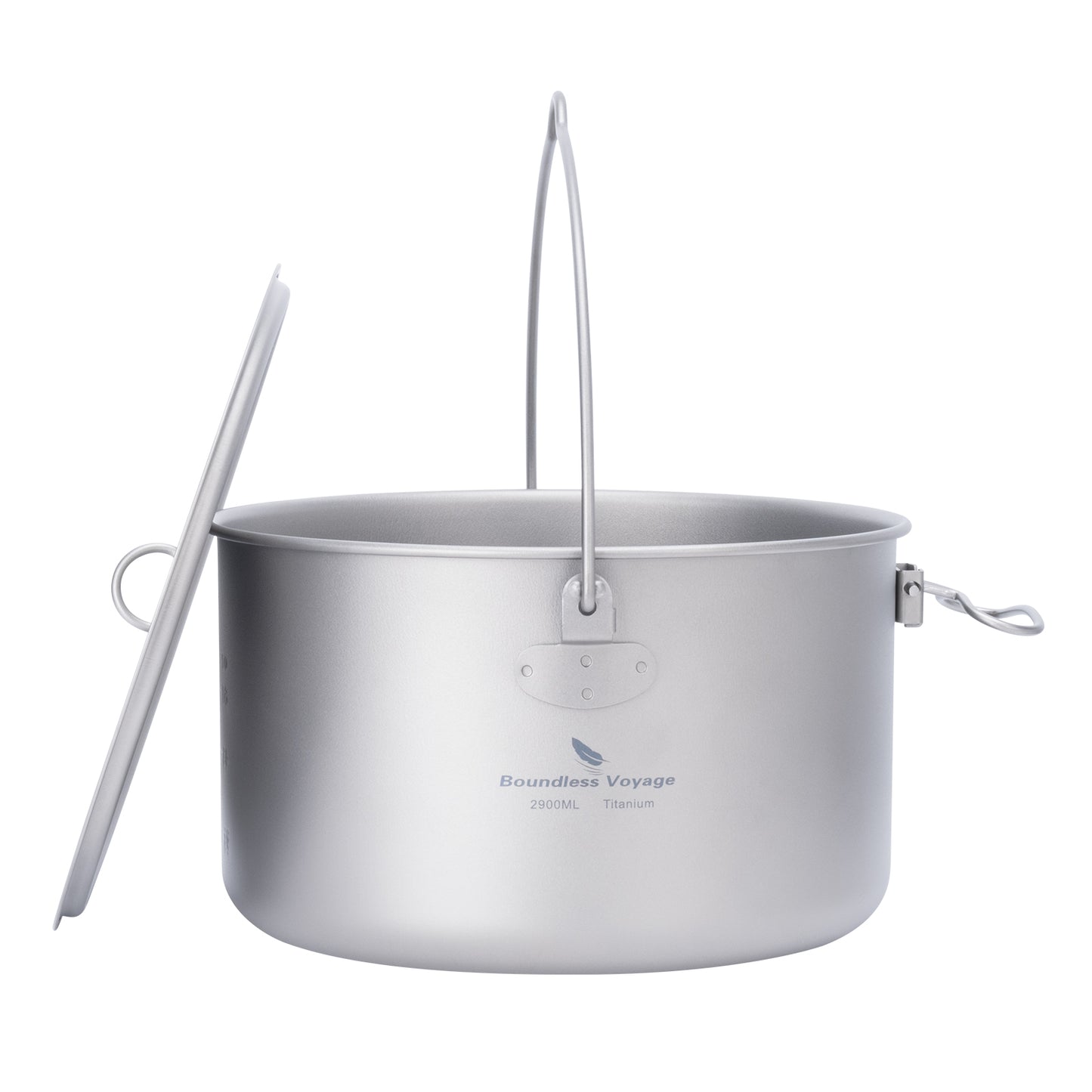 Boundless Voyage 2900ml TA1 Titanium Hanging Pot – Ultralight Large-Capacity Cooking Pot for Camping, Backpacking & Outdoor Bushcraft
