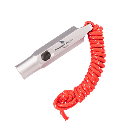 Boundless Voyage Titanium Whistle Emergency Survival Safety Whistles with Lanyard Loud for Outdoor Camping Hiking Coaches Training Sports Keychain Whistle