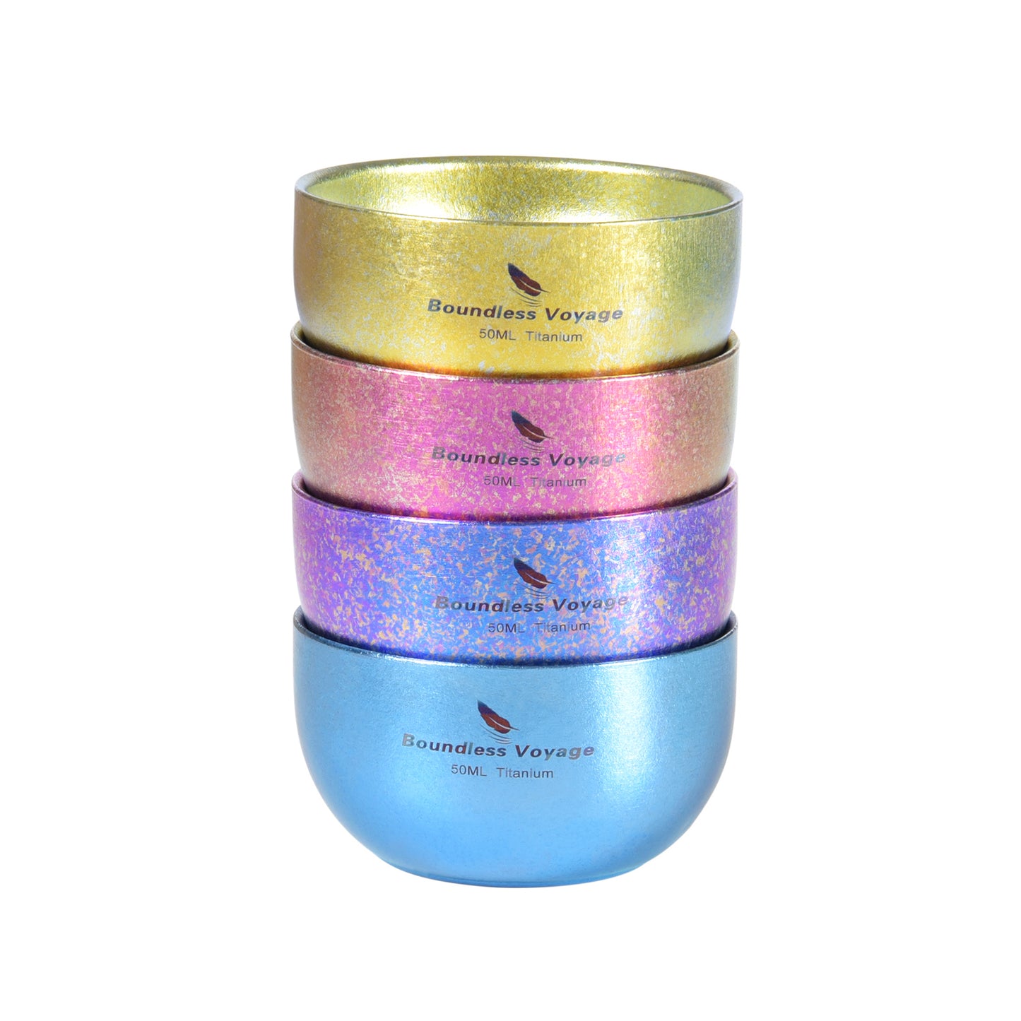 Boundless Voyage Titanium Double Layer Golden Cup Anti-scalding Colorful Teacup Wide Mouth Wine Tea Mug Drinkware