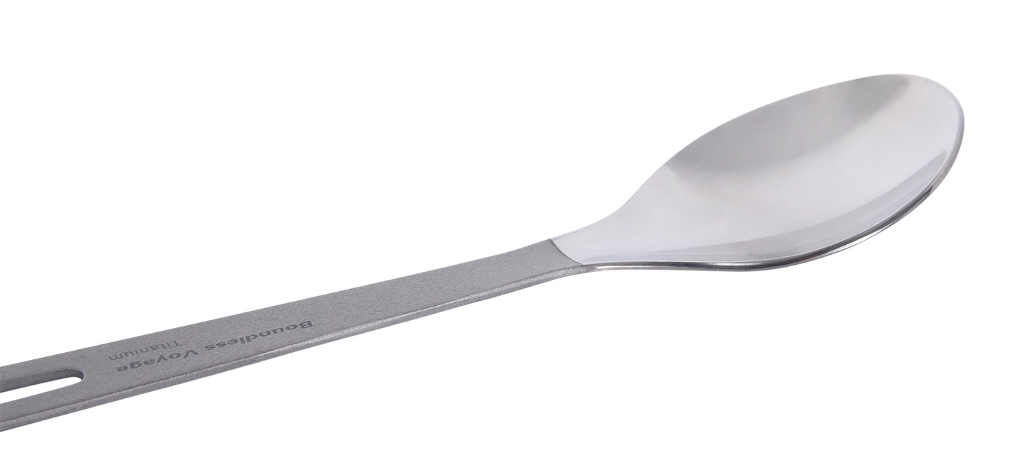 Boundless Voyage  Titanium Spoon with Bottle Opener – Ultralight Camping Cutlery & Portable Outdoor Tableware
