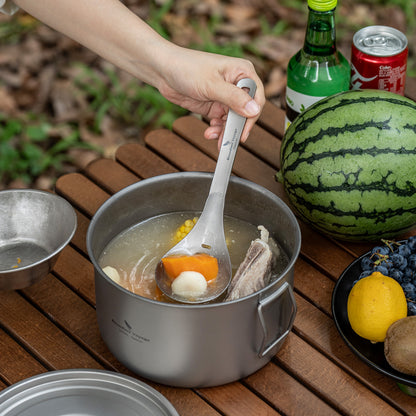 Boundless Voyage Pure titanium soup colander skimmer colander ultralight long handle portable tableware cooking fried food filter kitchen tools