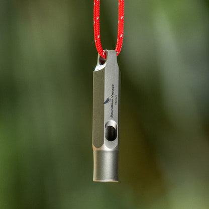 Boundless Voyage Titanium Whistle Emergency Survival Safety Whistles with Lanyard Loud for Outdoor Camping Hiking Coaches Training Sports Keychain Whistle