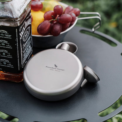 Boundless Voyage Camping Titanium Hip Flask Portable Round Wine Bottle With Funnel Whiskey Alcohol Drink ware Accessories