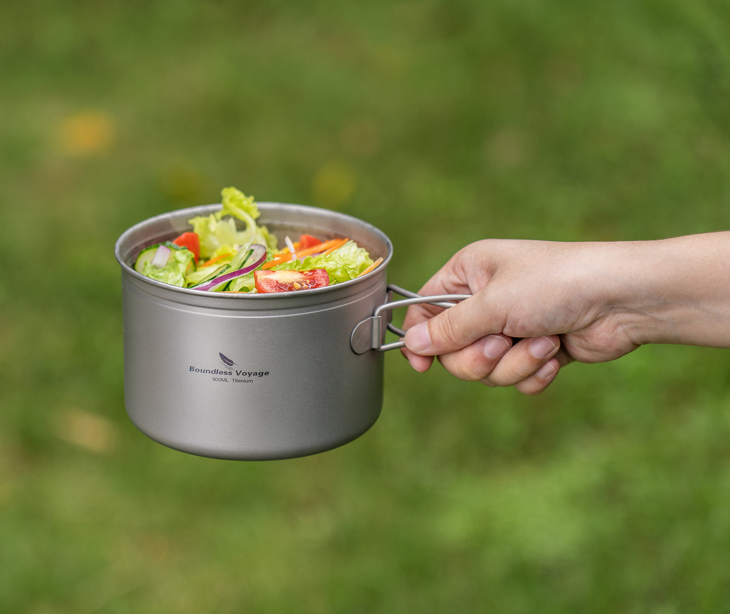 Boundless Voyage Titanium Cookware Set – Ultralight Camping Pot & Frying Pan 500ml + 1080ml, Nesting TA1 Titanium Cooking Set for Backpacking, Hiking & Outdoor Cooking