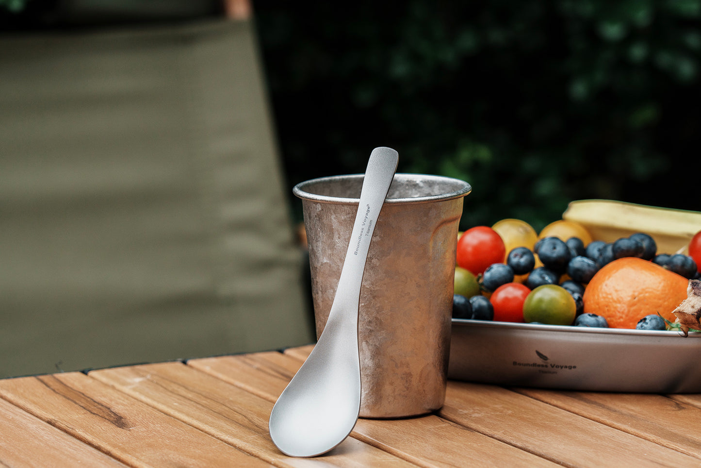 Boundless Voyage TA1 Titanium Spoon – Ultralight Durable Camping & Home Cutlery for Soup, Meals & Travel