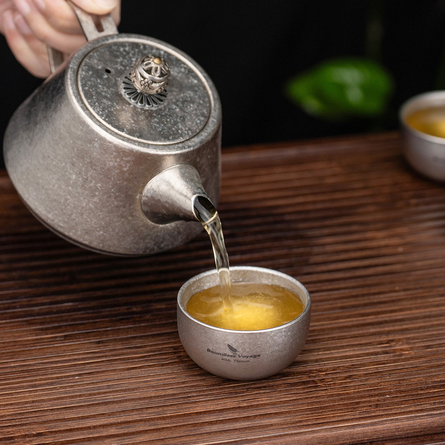 Boundless Voyage 40ml Titanium Double-Walled Sake Cup | 18g Ultralight Mini Tea & Coffee Mug | Anti-Scald Insulated Tasting Cup for Camping