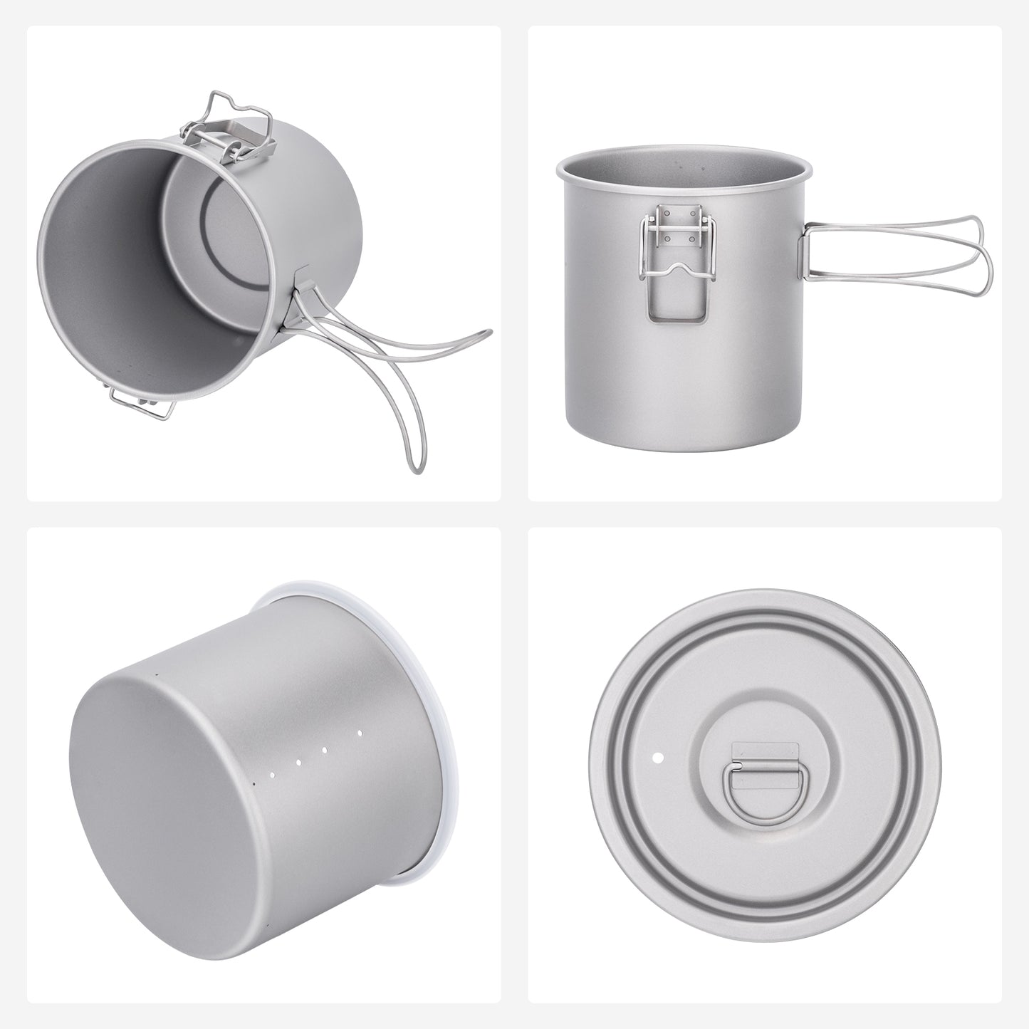 Boundless Voyage Pure Titanium Camping Pot – Ultralight Cookware for Outdoor, Hiking & Travel