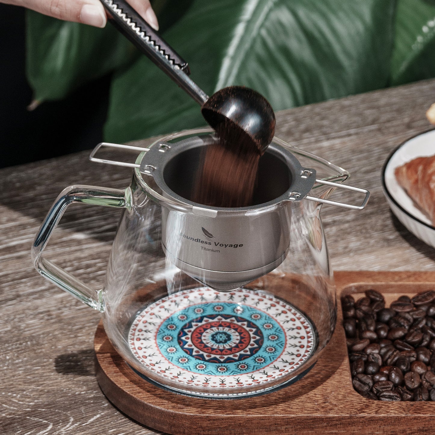 Boundless Voyage Titanium Pour Over Coffee Drip Filter – Ultralight Folding Reusable Filter for Mugs (6.5–12.5 cm)