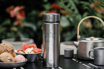 Boundless Voyage Titanium Thermos Bottle with Lid Double-Walled Insulated Water Mug 550ml