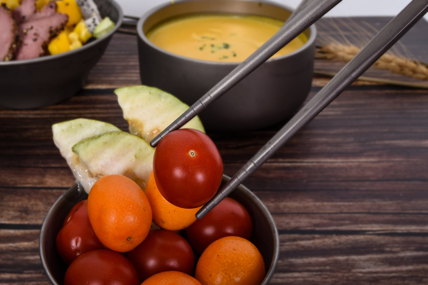 Boundless Voyage 23cm Titanium Square Chopsticks – Ultralight Reusable Cutlery for Home, Camping, Travel & Outdoor Dining