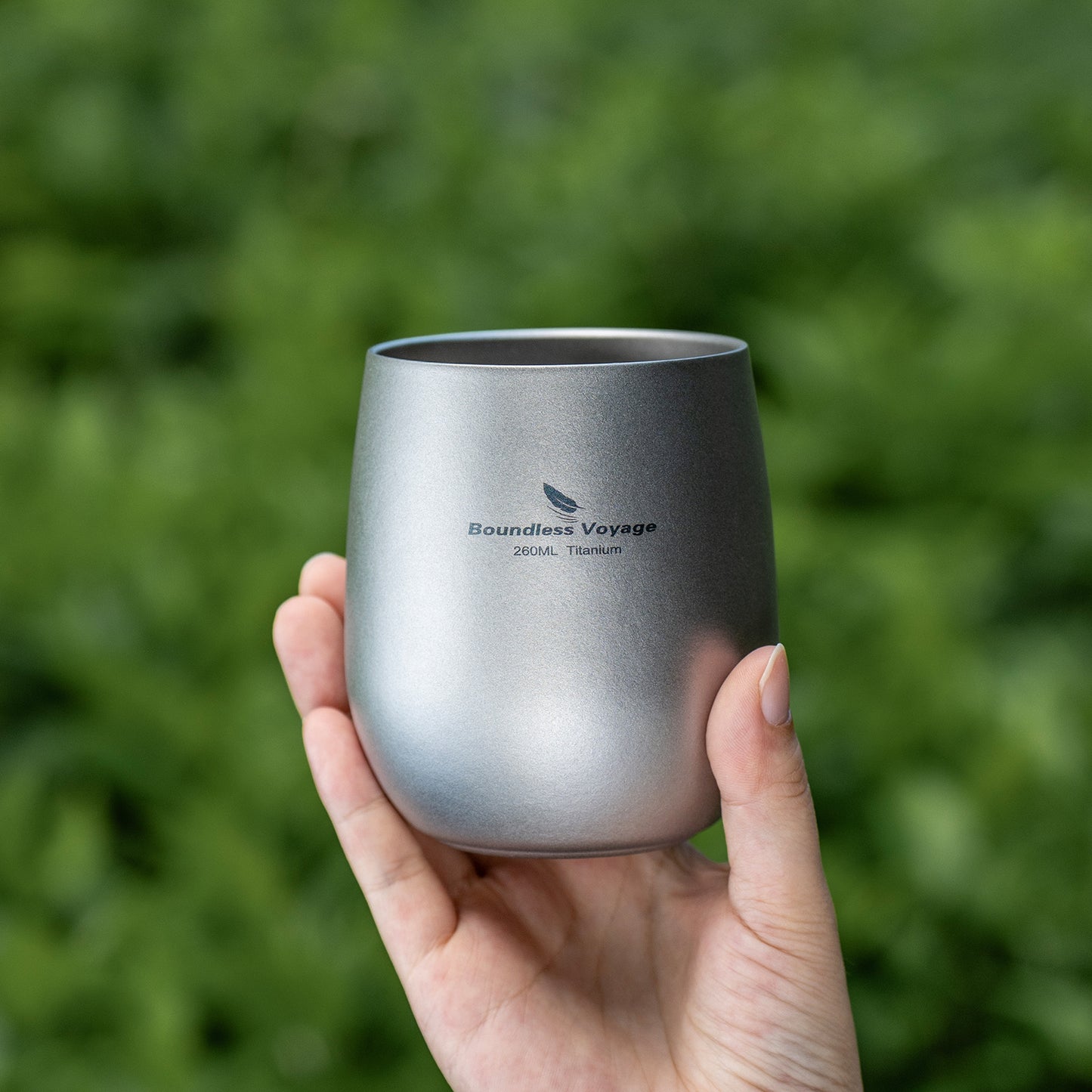 Boundless Voyage Titanium Double-Wall Cup – Ultralight TA1 Camping Coffee Mug for Travel, Hiking & Outdoor Use