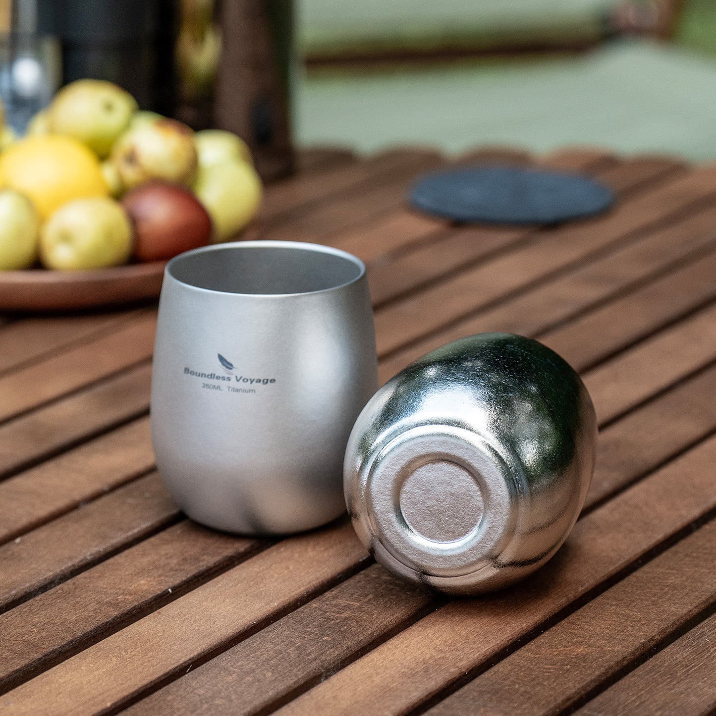Boundless Voyage Titanium Double-Wall Cup – Ultralight TA1 Camping Coffee Mug for Travel, Hiking & Outdoor Use