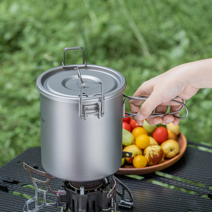 Boundless Voyage Pure Titanium Camping Pot – Ultralight Cookware for Outdoor, Hiking & Travel