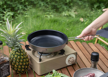 Boundless Voyage Titanium Non-stick Frying Pan Outdoor Camping Skillet with Folding Handle Lightweight Cookware