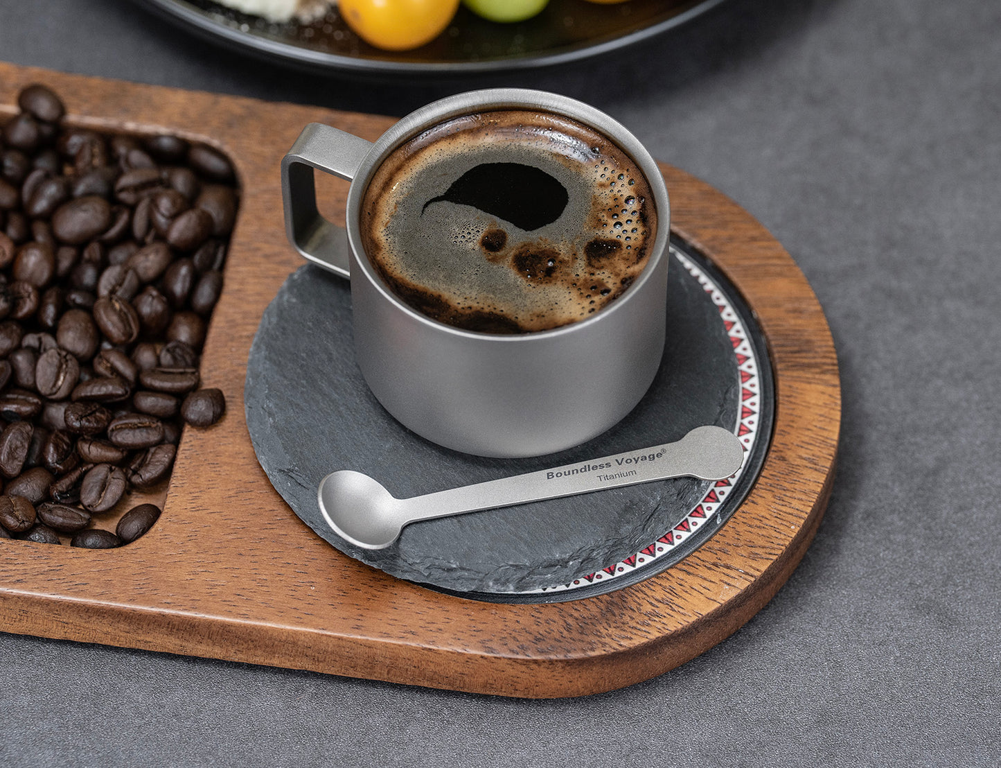 Boundless Voyage TA1 Titanium Mini Coffee Spoon – Ultralight Small Spoon for Dessert, Tea, Sugar & Jam | Perfect for Parties & Travel