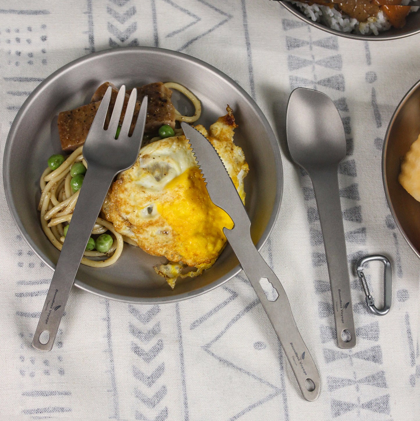 Boundless Voyage Titanium Cutlery Set | Ultralight Fork, Knife & Spoon | Portable & Healthy Dining for Camping & Travel