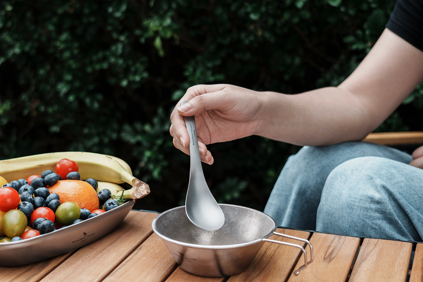 Boundless Voyage TA1 Titanium Spoon – Ultralight Durable Camping & Home Cutlery for Soup, Meals & Travel