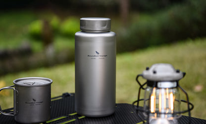 Boundless Voyage Titanium Bottle 1 Liter Single-layer Sports Water Bottle Ultralight Leakproof Drinkware for Outdoor Camping Hiking