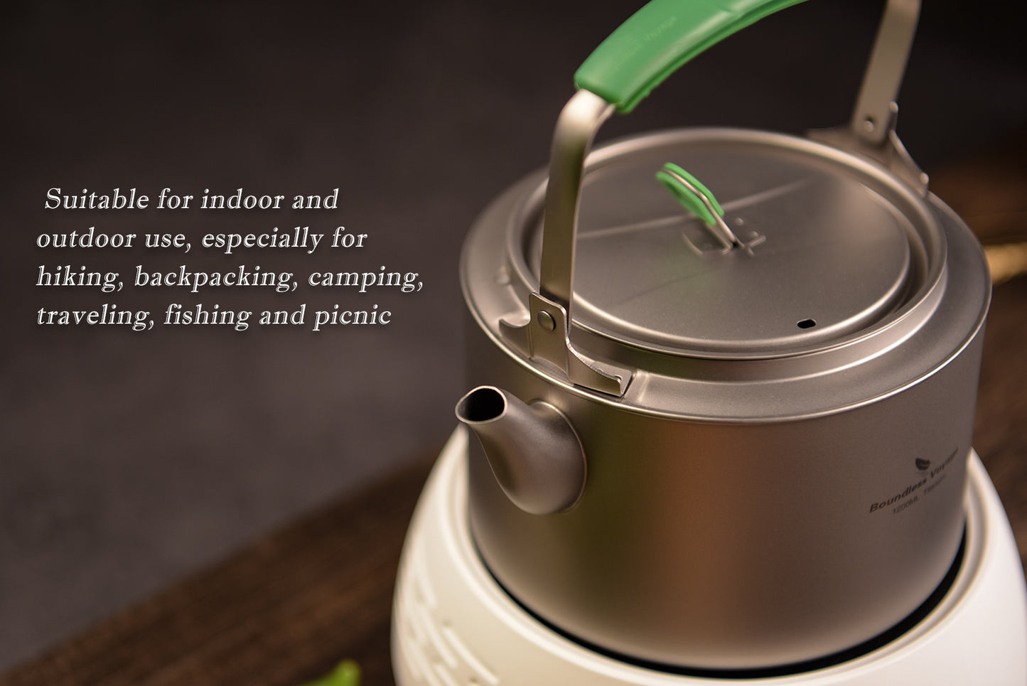 Boundless Voyage 800ml Ultralight Titanium Kettle | Portable Camping Tea Pot with Folding Handle | Durable BPA-Free Outdoor Coffee & Water Boiler