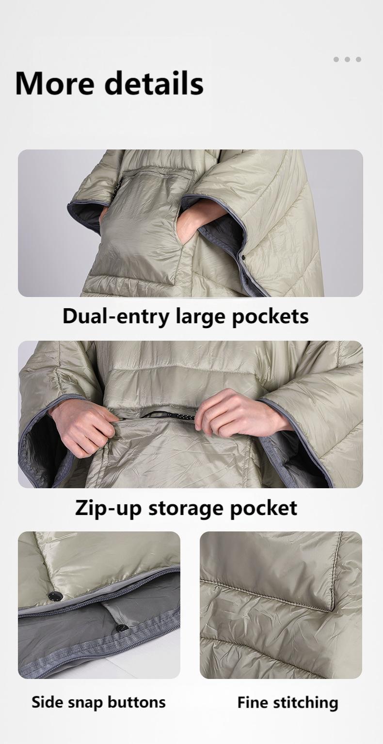 Adult Wearable Sleep Sack – Outdoor Camping & Hiking, Lightweight Hollow Cotton, Warm Winter Cloak Sleeping Bag
