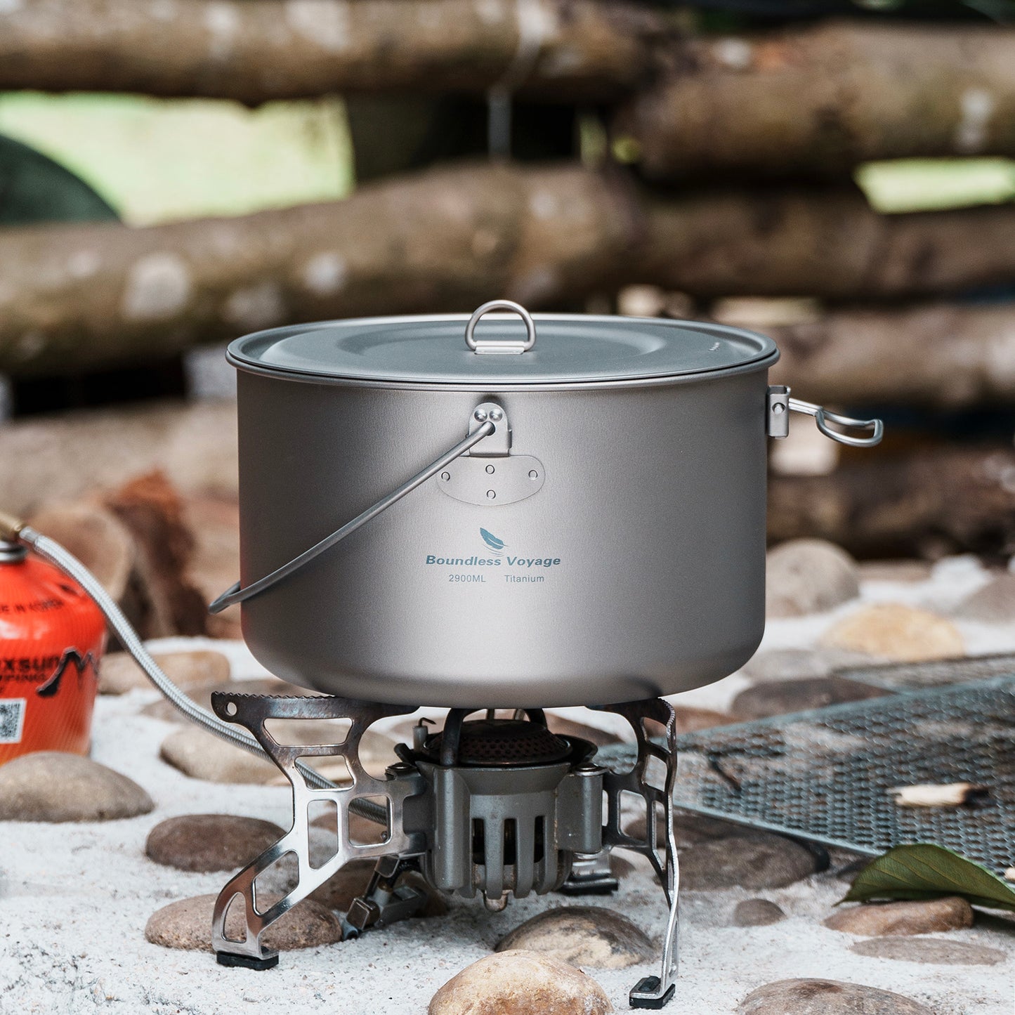 Boundless Voyage 2900ml TA1 Titanium Hanging Pot – Ultralight Large-Capacity Cooking Pot for Camping, Backpacking & Outdoor Bushcraft