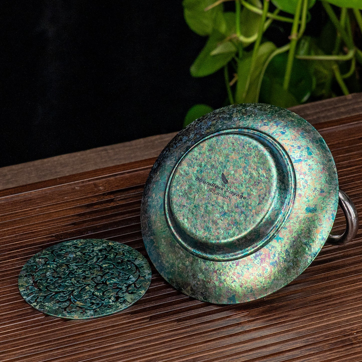 Boundless Voyage Titanium Tea Tray – Detachable Gongfu Tea Drain Tray with Water Storage for Home, Office & Travel
