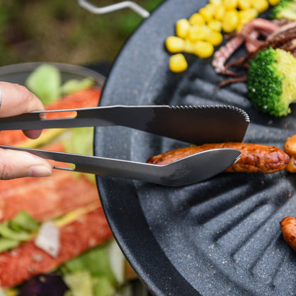 Boundless Voyage Titanium Alloy Tong, Spork，Shovel and Spatula All-In-One Utensil for Portable Lightweight Multi Utensil for Camping Kitchen Cookware Backpacking, Travel, Outdoor Cooking Eating