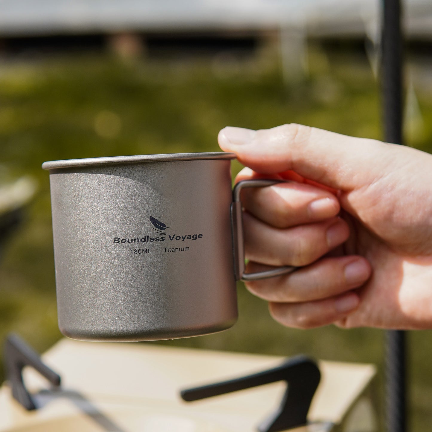 Boundless Voyage Ultralight Titanium Cup | 120ml / 180ml Portable Tea & Wine Mug | Premium Metal Drinking Glass for Camping, Coffee & Outdoor Spirits