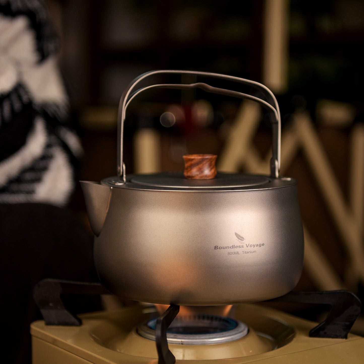 Boundless Voyage Titanium Kettle With Folding Handle Filter Outdoor Camping Teapot Coffee Jug Pot 800ml