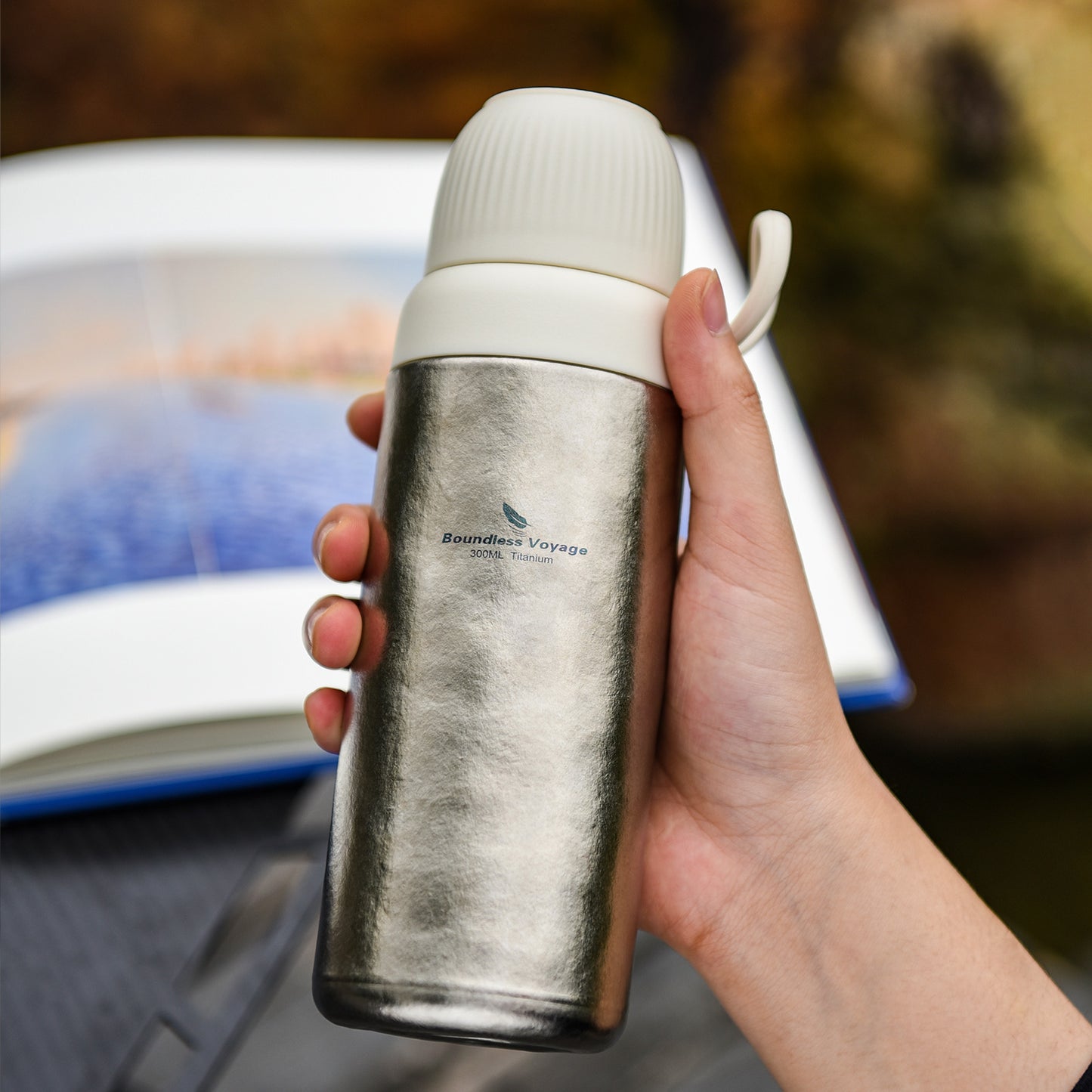 Boundless Voyage 300ml Titanium Vacuum Bottle – Double-Wall Lightweight Coffee & Water Bottle for Travel, Outdoor & Daily Use