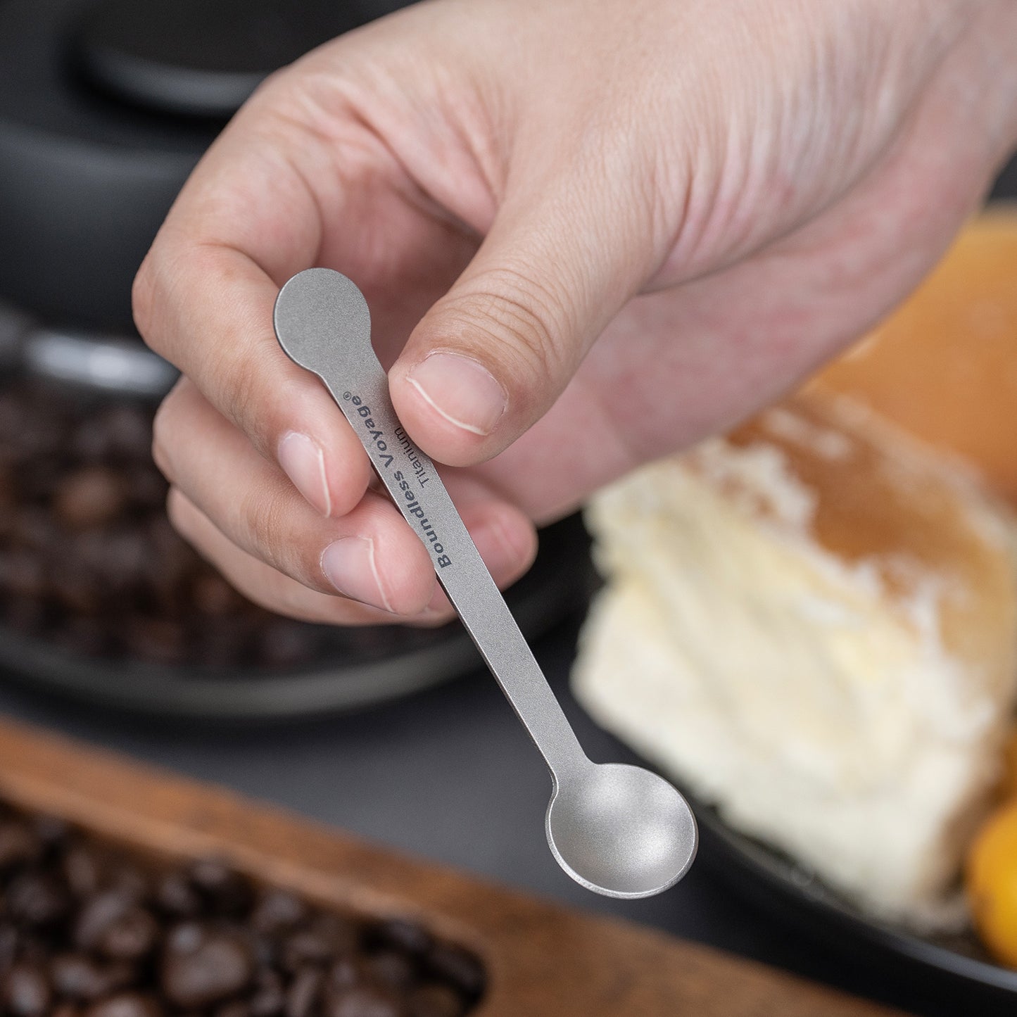 Boundless Voyage TA1 Titanium Mini Coffee Spoon – Ultralight Small Spoon for Dessert, Tea, Sugar & Jam | Perfect for Parties & Travel