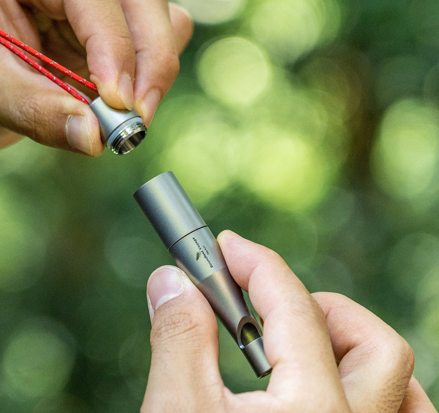 Boundless Voyage Titanium Emergency Whistle – Eco-Friendly TA1 Titanium Survival Safety Whistle with Lanyard | Loud, Lightweight & Durable for Camping, Hiking & Outdoor Sports