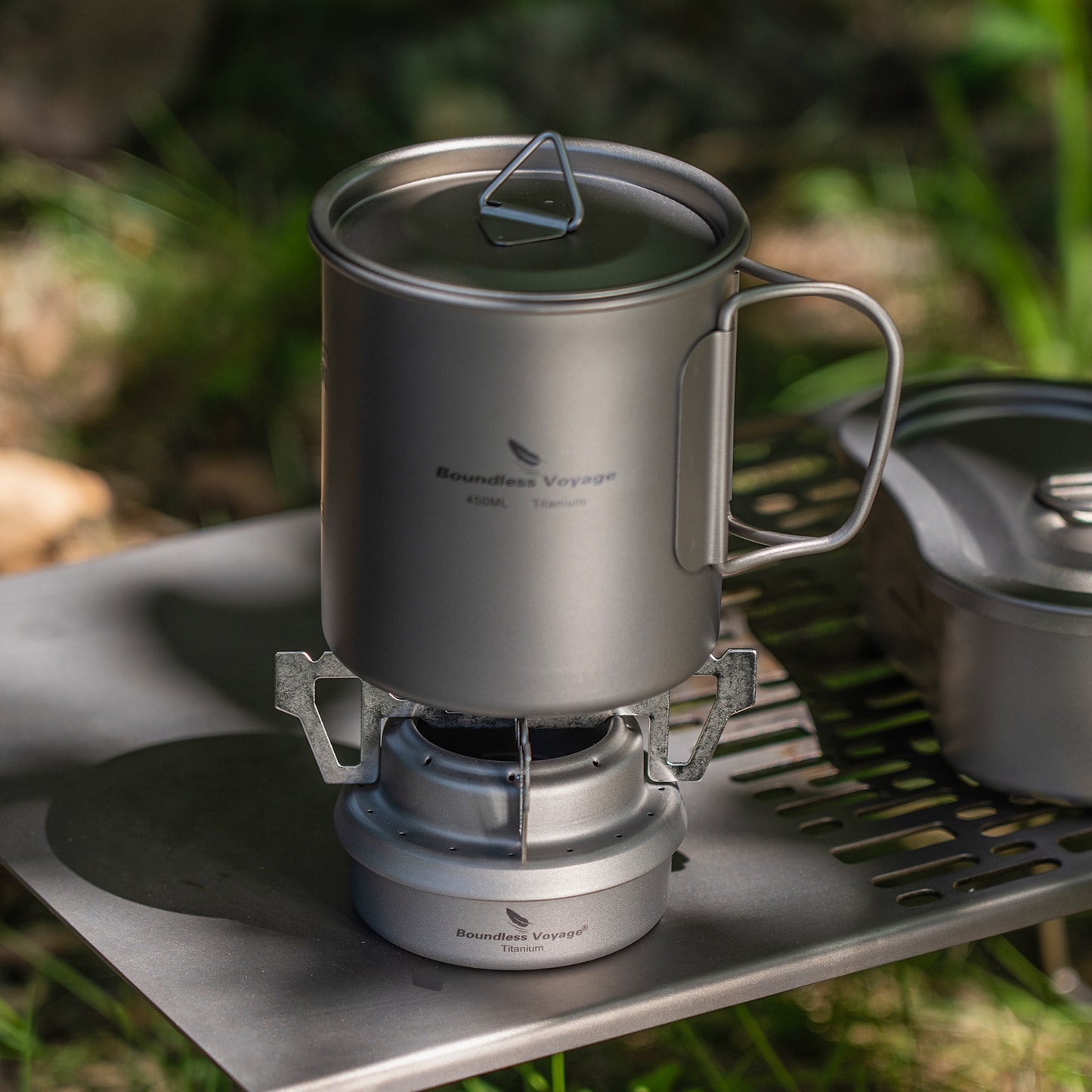 Boundless Voyage Titanium Spirit Alcohol Stove Outdoor Camping Mini Spirit Cooker Alcohol Burner for Picnic Backpacking
